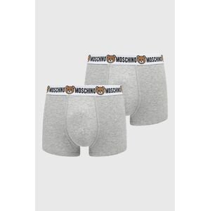 Boxerky Moschino Underwear pánské, šedá barva