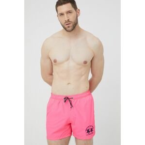 Plavkové šortky La Martina růžová barva