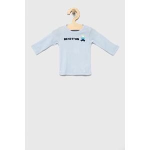 Dětská bavlněná košile s dlouhým rukávem United Colors of Benetton s potiskem