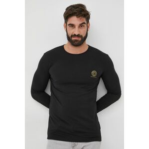 Tričko s dlouhým rukávem Versace černá barva, s potiskem