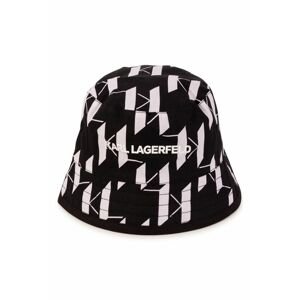 Dětský klobouk Karl Lagerfeld černá barva, bavlněný