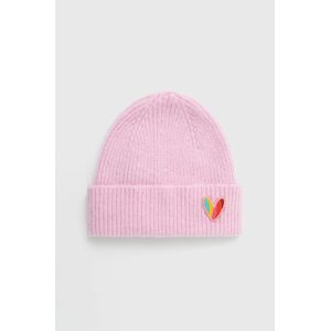 Vlněný klobouk Paul Smith růžová barva, vlněný