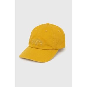 Bavlněná čepice Billabong žlutá barva, s aplikací