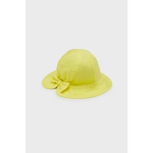 Dětský klobouk Mayoral žlutá barva, bavlněný