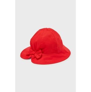 Dětský klobouk Mayoral červená barva, bavlněný