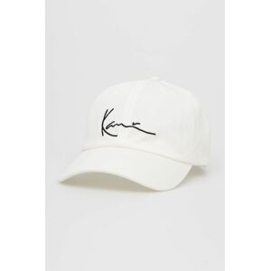 Bavlněná čepice Karl Kani bílá barva, s aplikací, KKMACCQ12121WHT-white