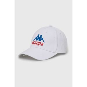 Bavlněná čepice Kappa bílá barva, s aplikací