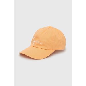 Bavlněná baseballová čepice Karl Kani oranžová barva, s aplikací