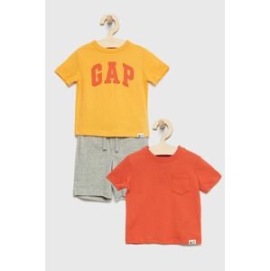 Dětská bavlněná souprava GAP oranžová barva