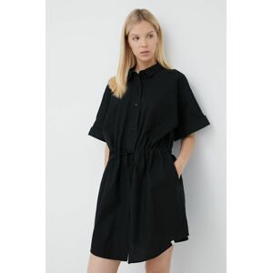 Plátěná košile Outhorn dámská, černá barva, relaxed, s klasickým límcem
