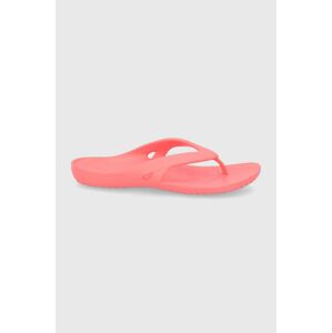 Žabky Crocs dámské, růžová barva, na plochém podpatku
