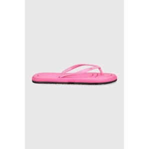 Žabky 4F dámské, růžová barva, na plochém podpatku