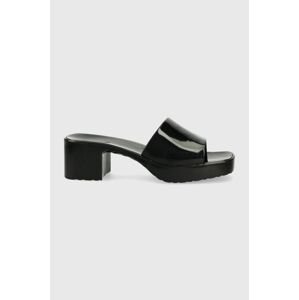 Pantofle Truffle Collection dámské, černá barva, na podpatku