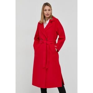 Vlněný kabát Marella červená barva, přechodný, dvouřadový