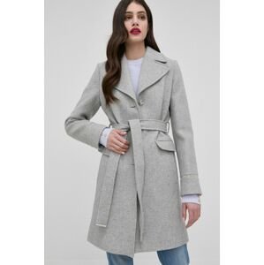 Vlněný kabát Morgan šedá barva, přechodný