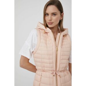 Péřová vesta Woolrich dámský, růžová barva, přechodný