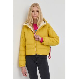 Péřová bunda After Label dámská, žlutá barva, zimní