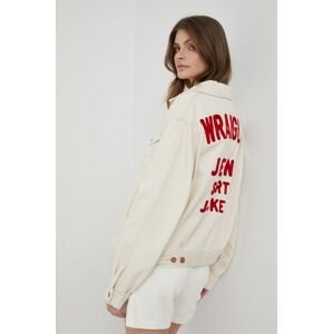 Džínová bunda Wrangler dámská, béžová barva, přechodná