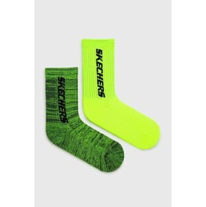 Dětské ponožky Skechers (2-pack) zelená barva