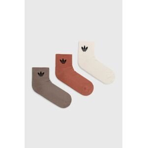 Ponožky adidas Originals (3-pack) HC9549 dámské, béžová barva