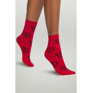 Ponožky Wolford dámské, červená barva