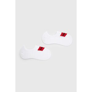Ponožky HUGO dámské, bílá barva