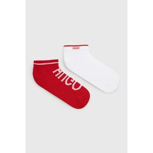 Ponožky Hugo (2-pack) pánské, červená barva