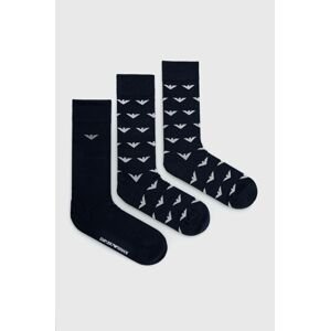 Ponožky Emporio Armani Underwear ( 3-pak) pánské, tmavomodrá barva