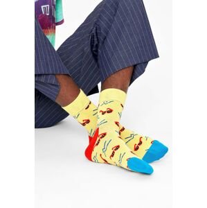 Ponožky Happy Socks pánské, žlutá barva