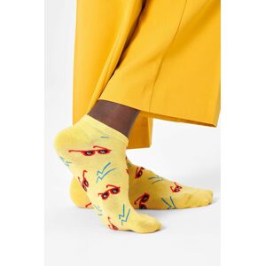 Kotníkové ponožky Happy Socks pánské, žlutá barva