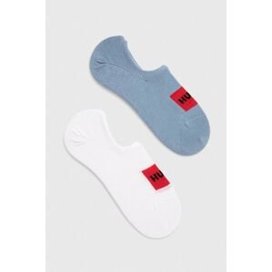 Ponožky HUGO 2-pack pánské, šedá barva