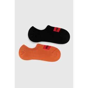 Ponožky HUGO (2-pak) pánské, oranžová barva