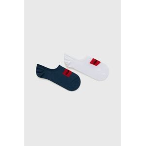 Ponožky HUGO (2-pak) pánské, tmavomodrá barva