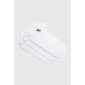 Ponožky Lacoste (3-pack) pánské, bílá barva