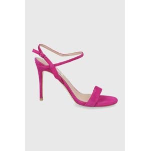 Semišové sandály Guess růžová barva