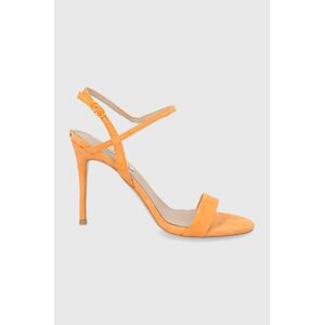 Semišové sandály Guess oranžová barva