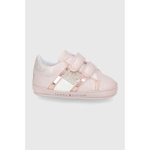 Dětské boty Tommy Hilfiger růžová barva