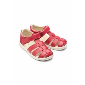 Dětské kožené sandály Chipmunks červená barva