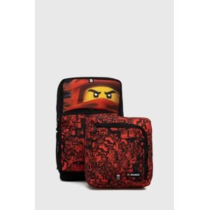 Dětský batoh Lego červená barva, velký, vzorovaný