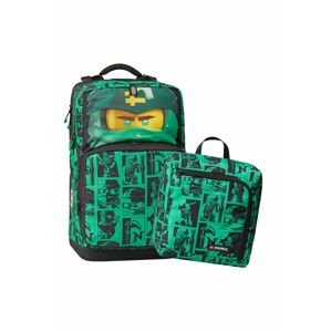 Dětský batoh Lego zelená barva, velký, vzorovaný