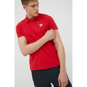 Bavlněné polo tričko Rossignol červená barva, RLKMY01