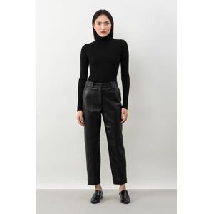 Kalhoty Ivy & Oak dámské, černá barva, široké, high waist