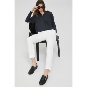 Kalhoty Pennyblack dámské, bílá barva, přiléhavé, medium waist