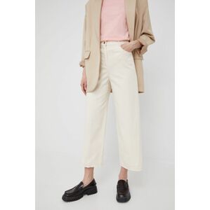 Kalhoty Pennyblack dámské, béžová barva, široké, high waist