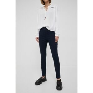 Kalhoty Pennyblack dámské, tmavomodrá barva, jednoduché, medium waist