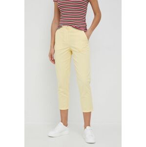 Kalhoty Pennyblack dámské, žlutá barva, jednoduché, high waist