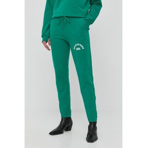 Kalhoty Notes du Nord dámské, zelená barva, s potiskem