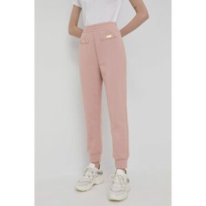 Kalhoty Elisabetta Franchi dámské, růžová barva, hladké