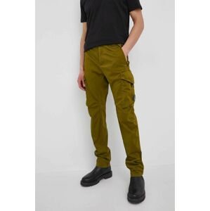 Kalhoty C.P. Company pánské, zelená barva, jednoduché