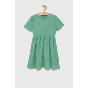 Dívčí šaty Kids Only zelená barva, mini, áčková